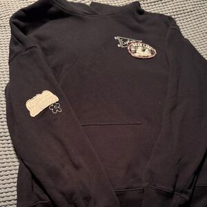 Hollister navy Crewneck Sweater with Embroidered Patches